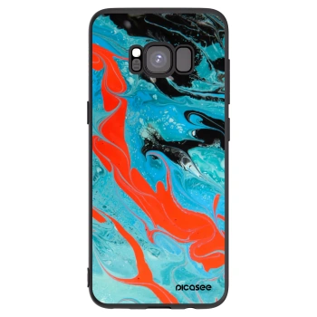 Picasee silikonski črni ovitek za Samsung Galaxy S8 G950F - Blue Magma