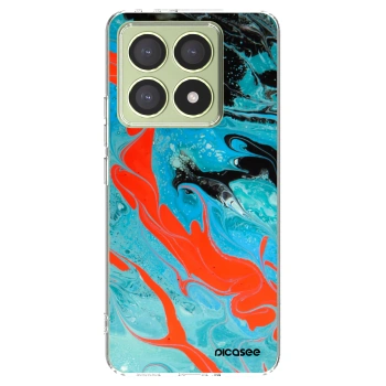 Picasee silikonski prozorni ovitek za Xiaomi 14T - Blue Magma