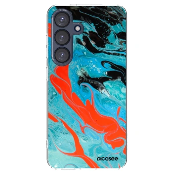 Picasee silikonski prozorni ovitek za Samsung Galaxy S25 5G - Blue Magma
