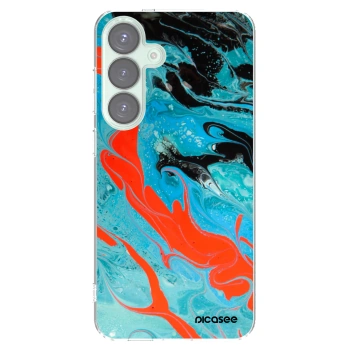 Picasee silikonski prozorni ovitek za Samsung Galaxy S25+ 5G - Blue Magma