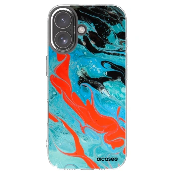 Picasee silikonski prozorni ovitek za Apple iPhone 17 - Blue Magma