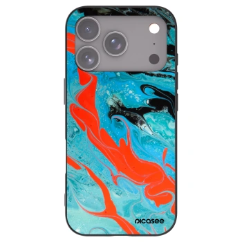Picasee silikonski črni ovitek za Apple iPhone 17 Pro - Blue Magma