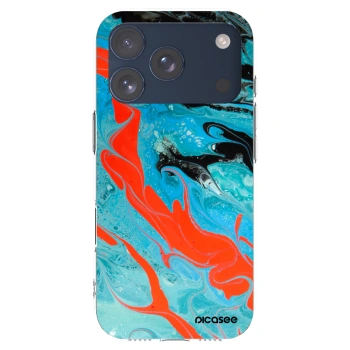 Picasee silikonski prozorni ovitek za Apple iPhone 17 Pro - Blue Magma
