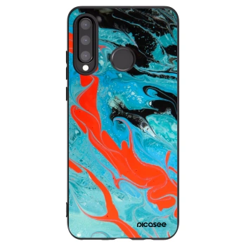 Picasee silikonski črni ovitek za Huawei P30 Lite - Blue Magma