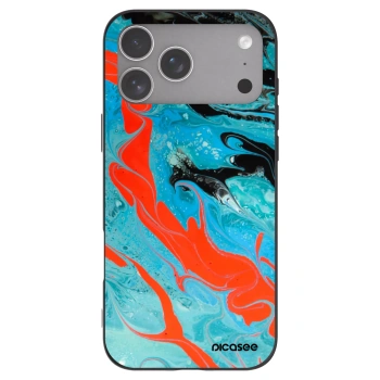 Picasee silikonski črni ovitek za Apple iPhone 18 Pro Max - Blue Magma
