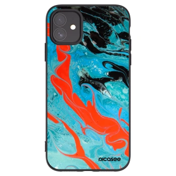 Picasee silikonski črni ovitek za Apple iPhone 11 - Blue Magma