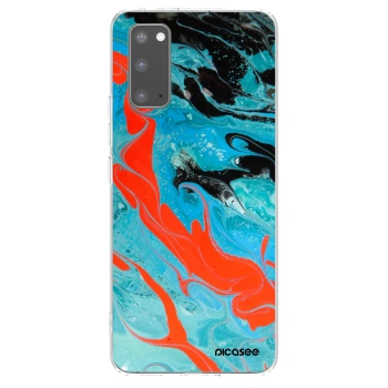Picasee silikonski prozorni ovitek za Samsung Galaxy S20 G980F - Blue Magma