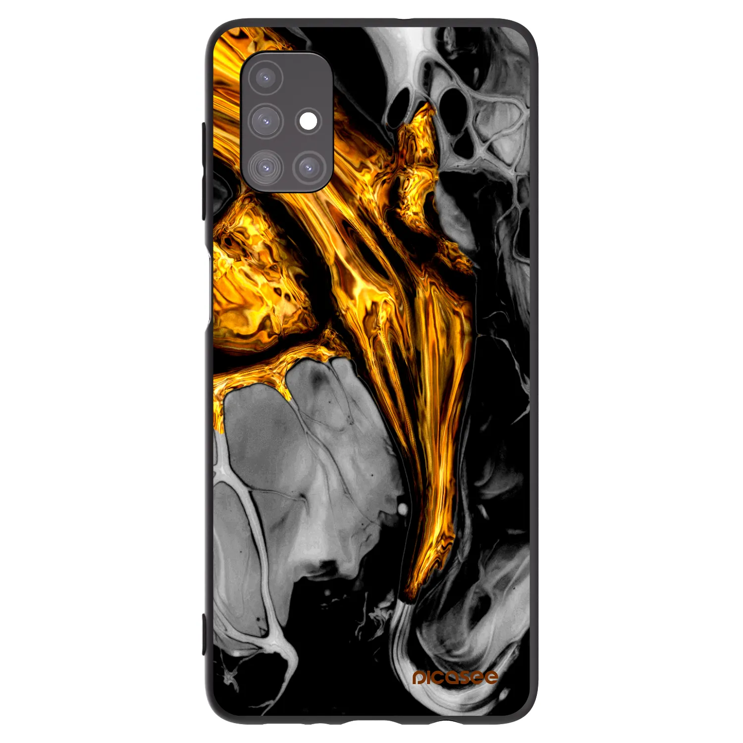 Picasee silikonski črni ovitek za Samsung Galaxy M51 M515F - Black Gold