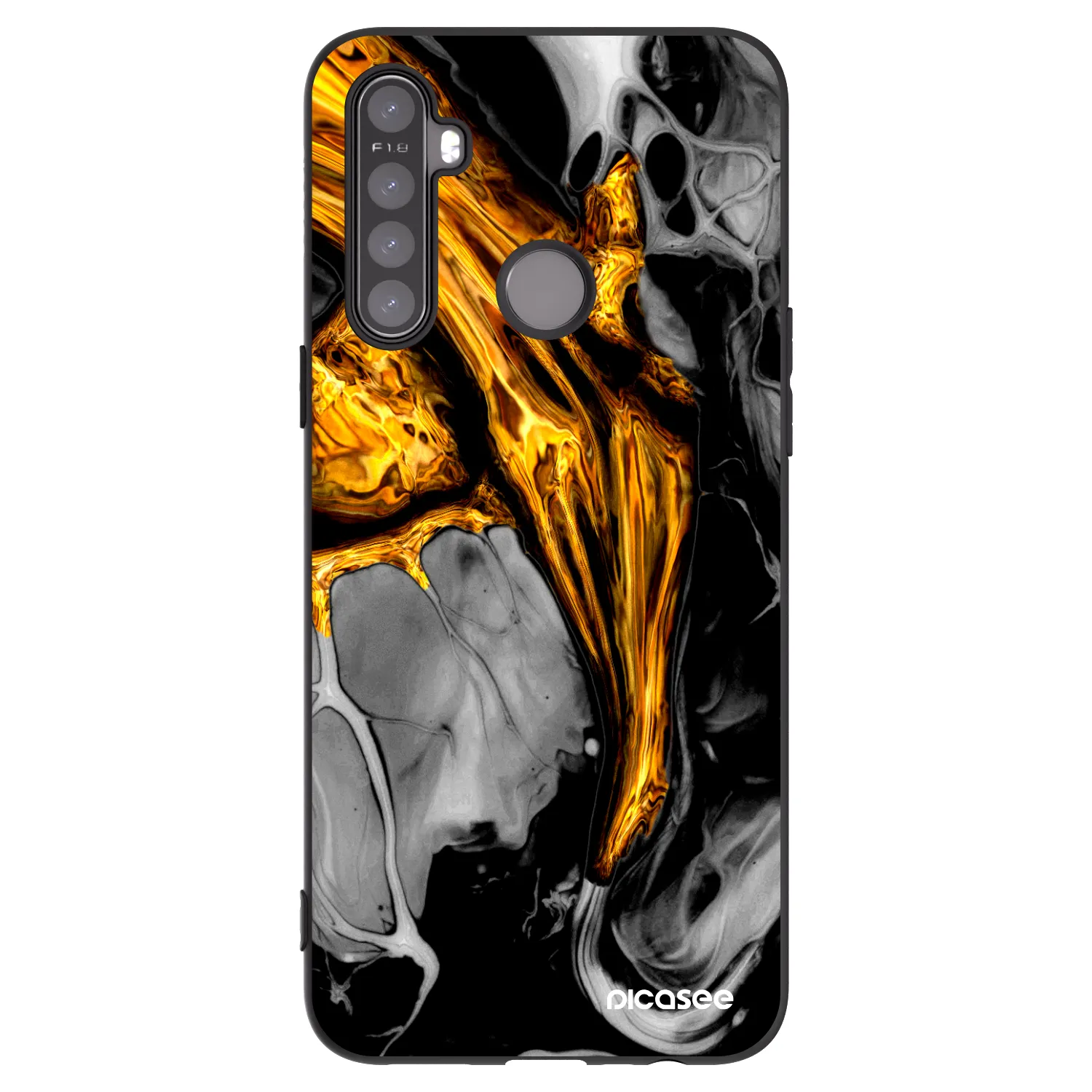 Picasee silikonski črni ovitek za Realme 6i - Black Gold
