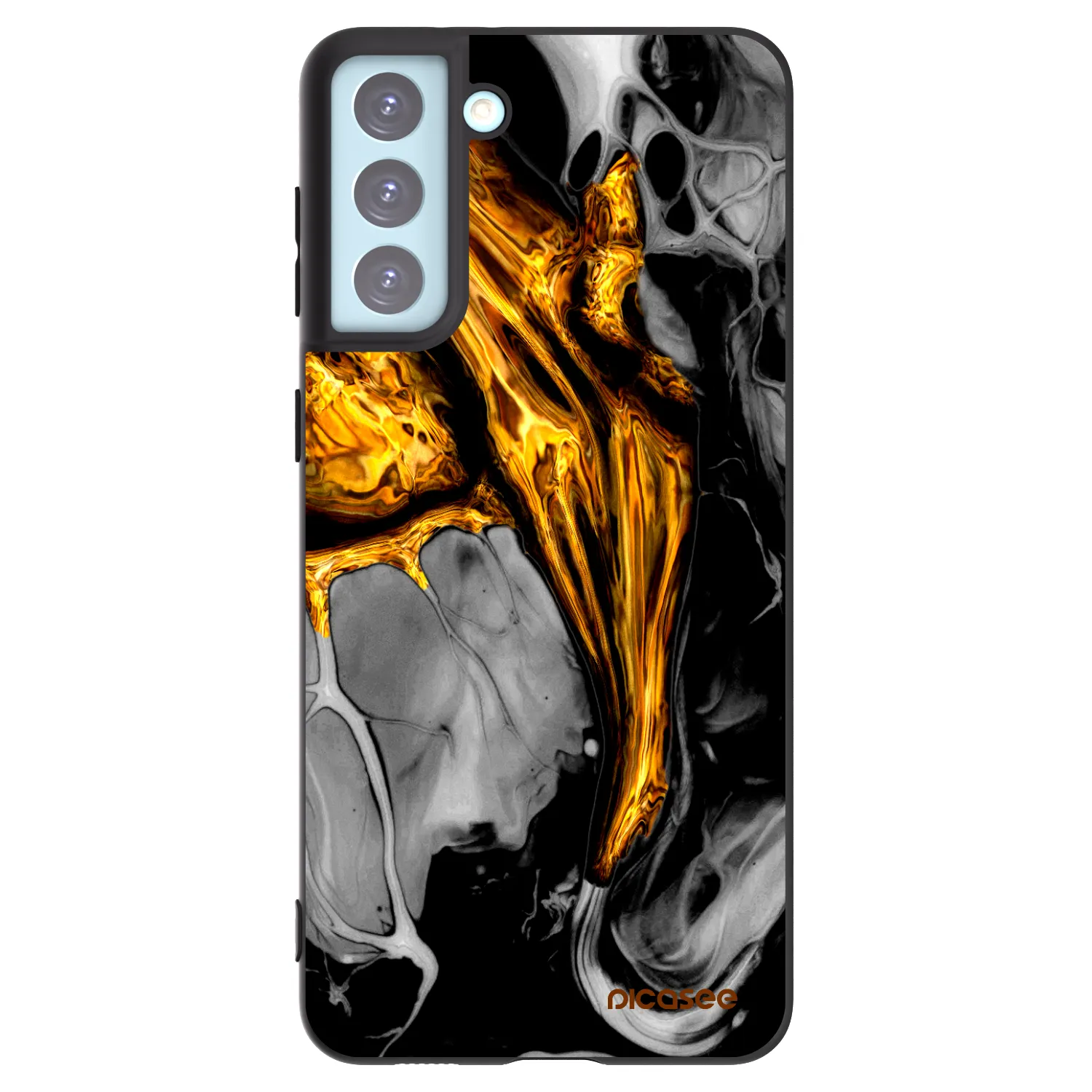 Picasee silikonski črni ovitek za Samsung Galaxy S21+ 5G G996F - Black Gold