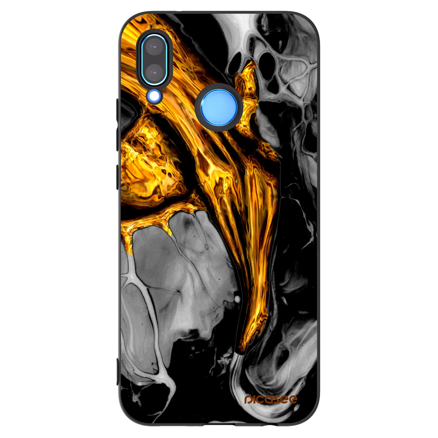 Picasee silikonski črni ovitek za Huawei P20 Lite - Black Gold