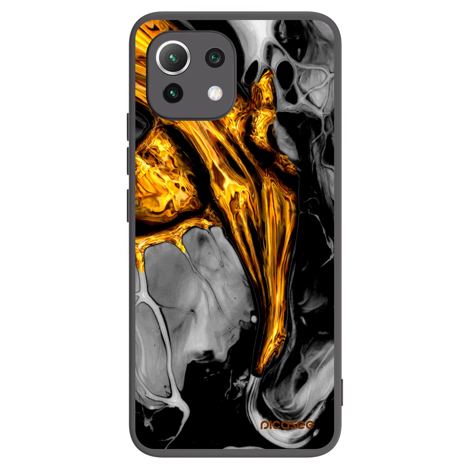 Picasee silikonski črni ovitek za Xiaomi Mi 11 Lite - Black Gold