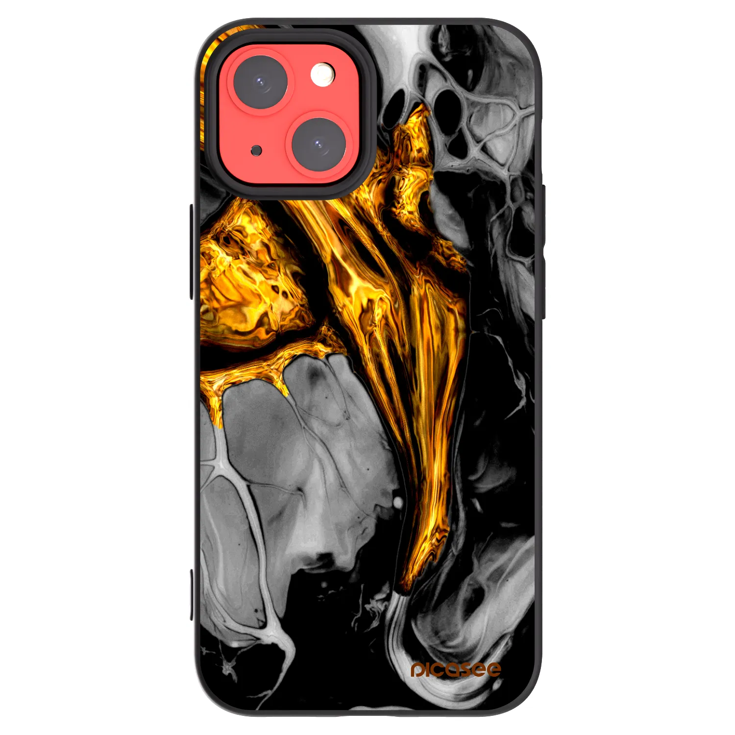 Picasee silikonski črni ovitek za Apple iPhone 13 mini - Black Gold