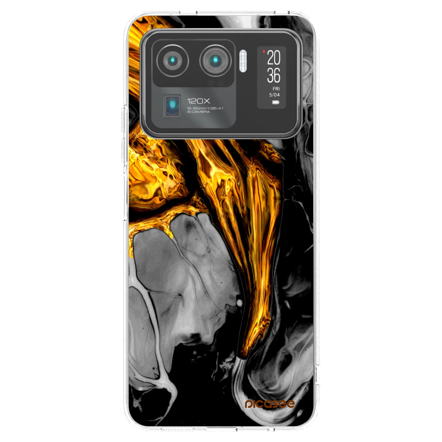 Picasee silikonski prozorni ovitek za Xiaomi Mi 11 Ultra - Black Gold