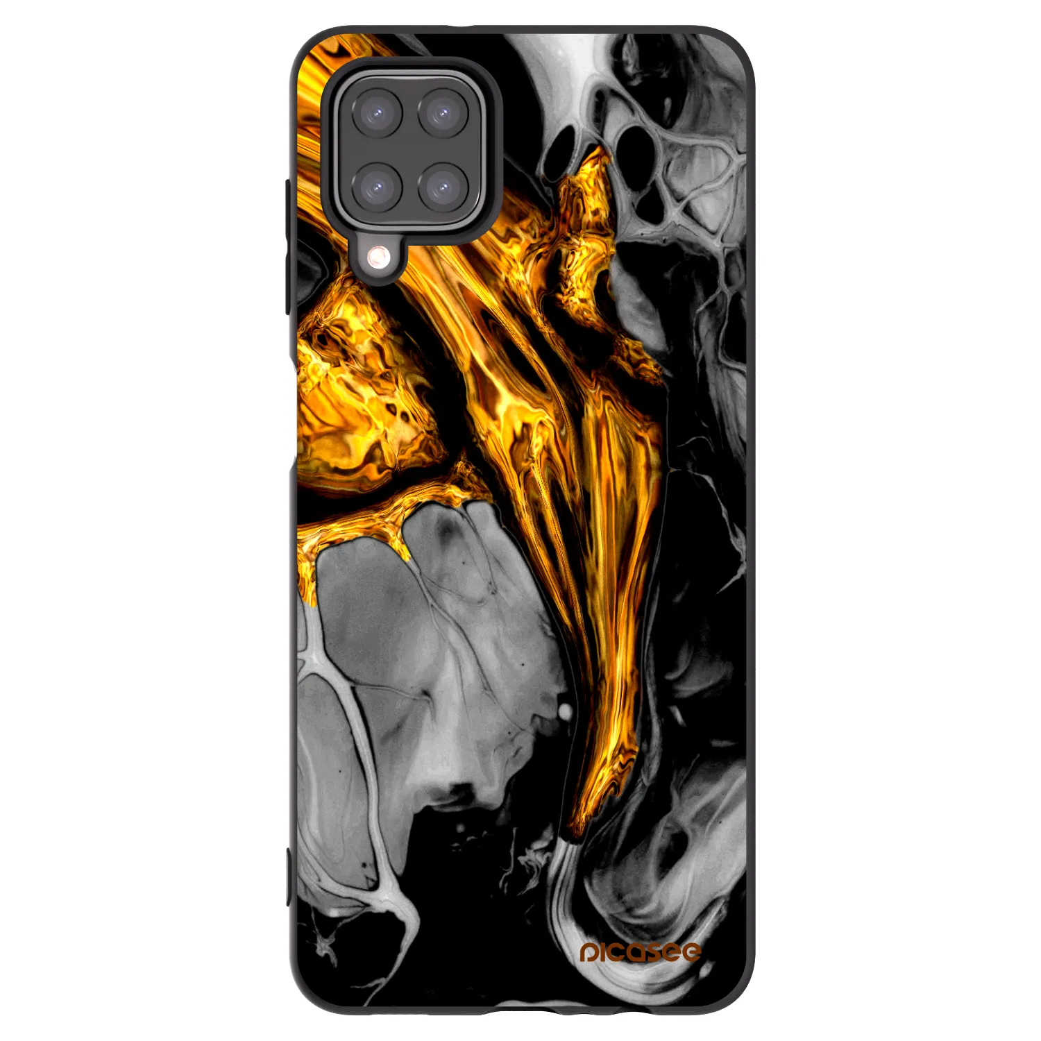 Picasee silikonski črni ovitek za Samsung Galaxy M12 M127F - Black Gold