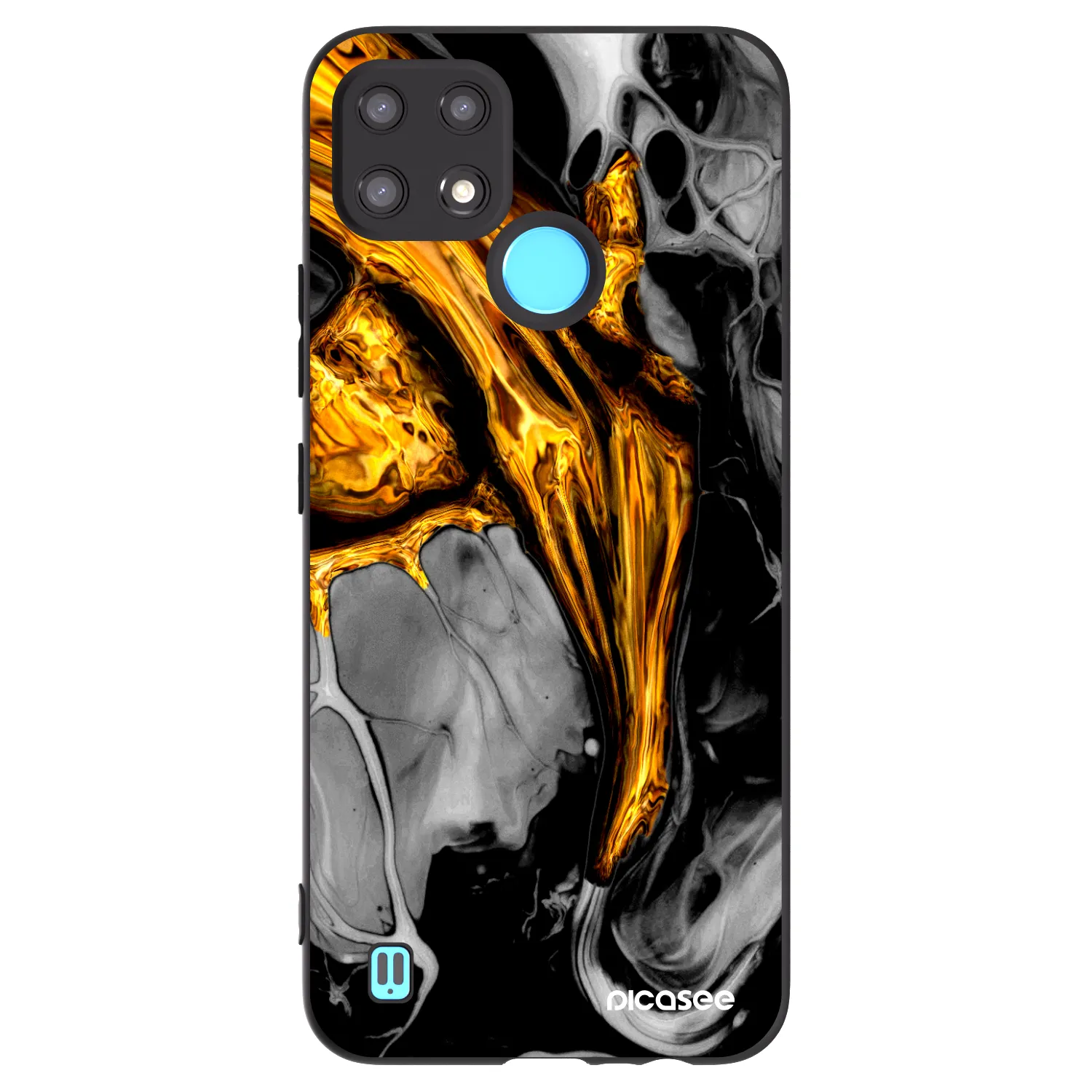 Picasee silikonski črni ovitek za Realme C21 - Black Gold