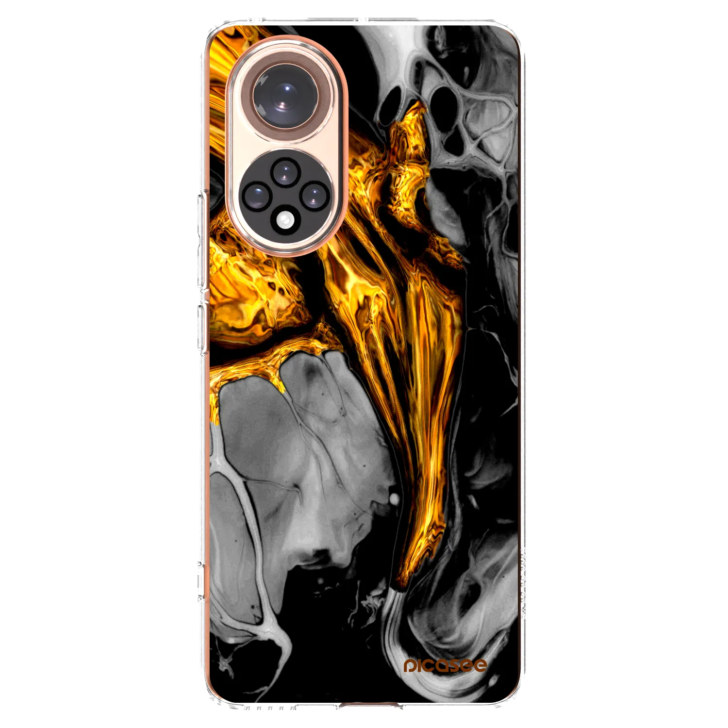 Picasee silikonski prozorni ovitek za Huawei Nova 9 - Black Gold