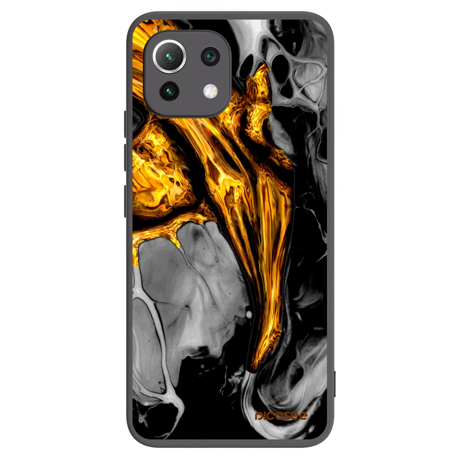 Picasee silikonski črni ovitek za Xiaomi 11 Lite 5G NE - Black Gold