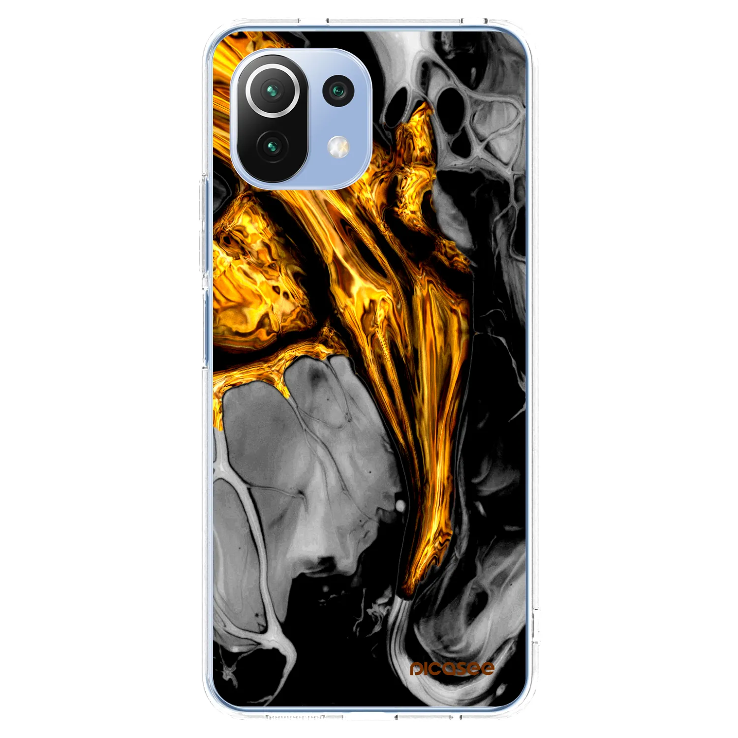 Picasee silikonski prozorni ovitek za Xiaomi 11 Lite 5G NE - Black Gold