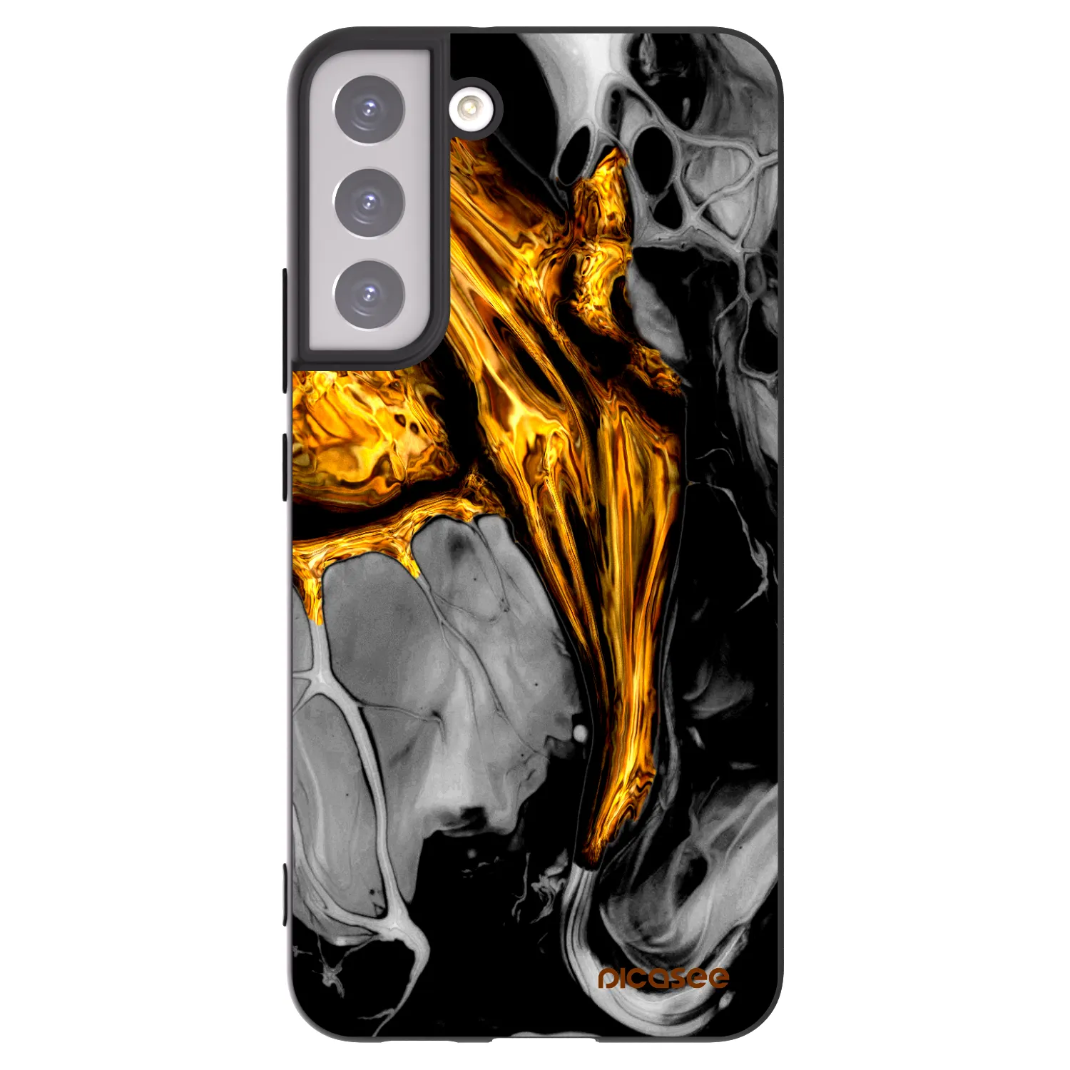 Picasee silikonski črni ovitek za Samsung Galaxy S22+ 5G - Black Gold