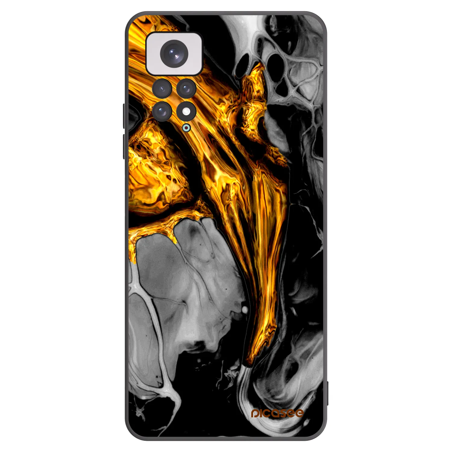 Picasee silikonski črni ovitek za Xiaomi Redmi Note 11 - Black Gold