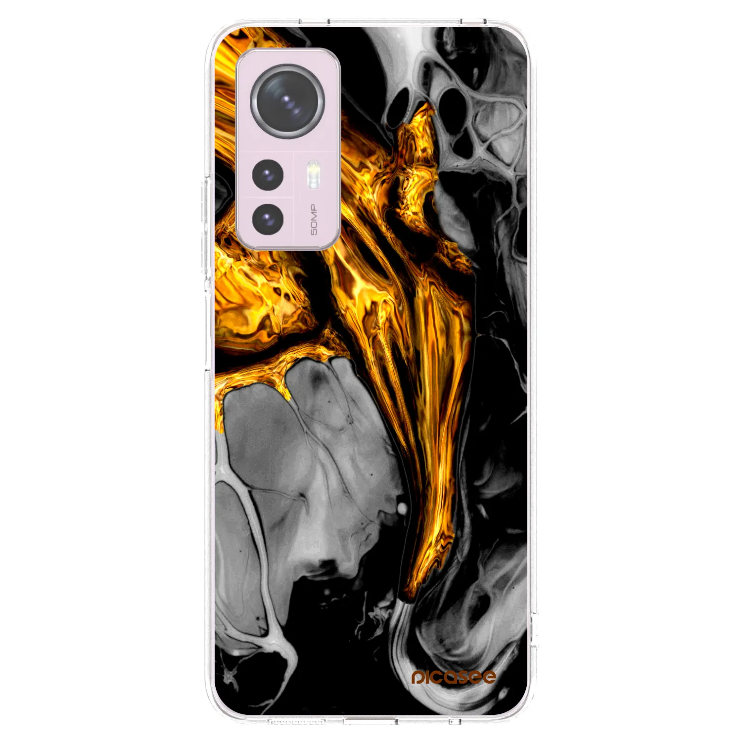 Picasee silikonski prozorni ovitek za Xiaomi 12 - Black Gold