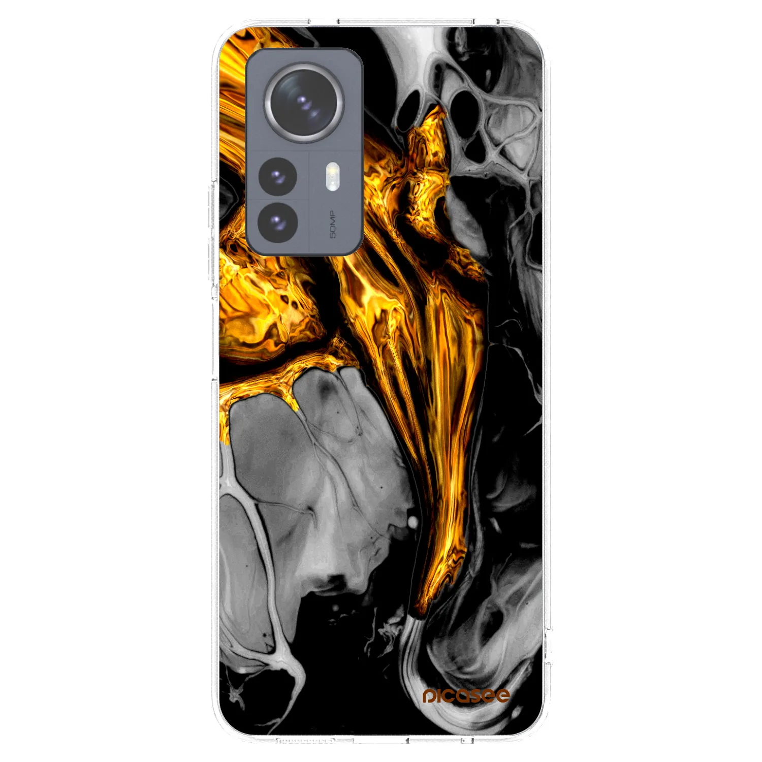 Picasee silikonski prozorni ovitek za Xiaomi 12 Pro - Black Gold
