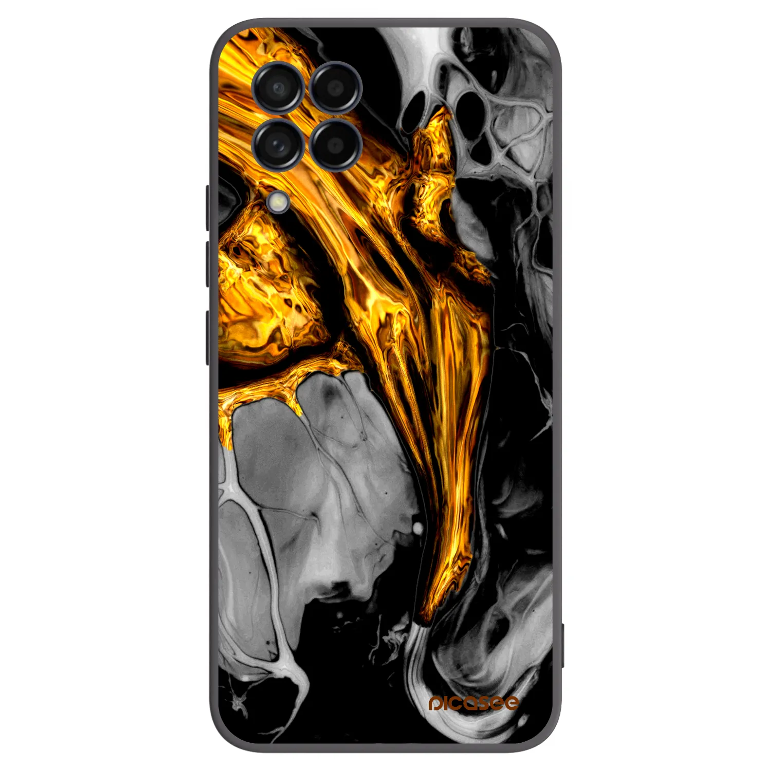 Picasee silikonski črni ovitek za Samsung Galaxy M53 5G - Black Gold