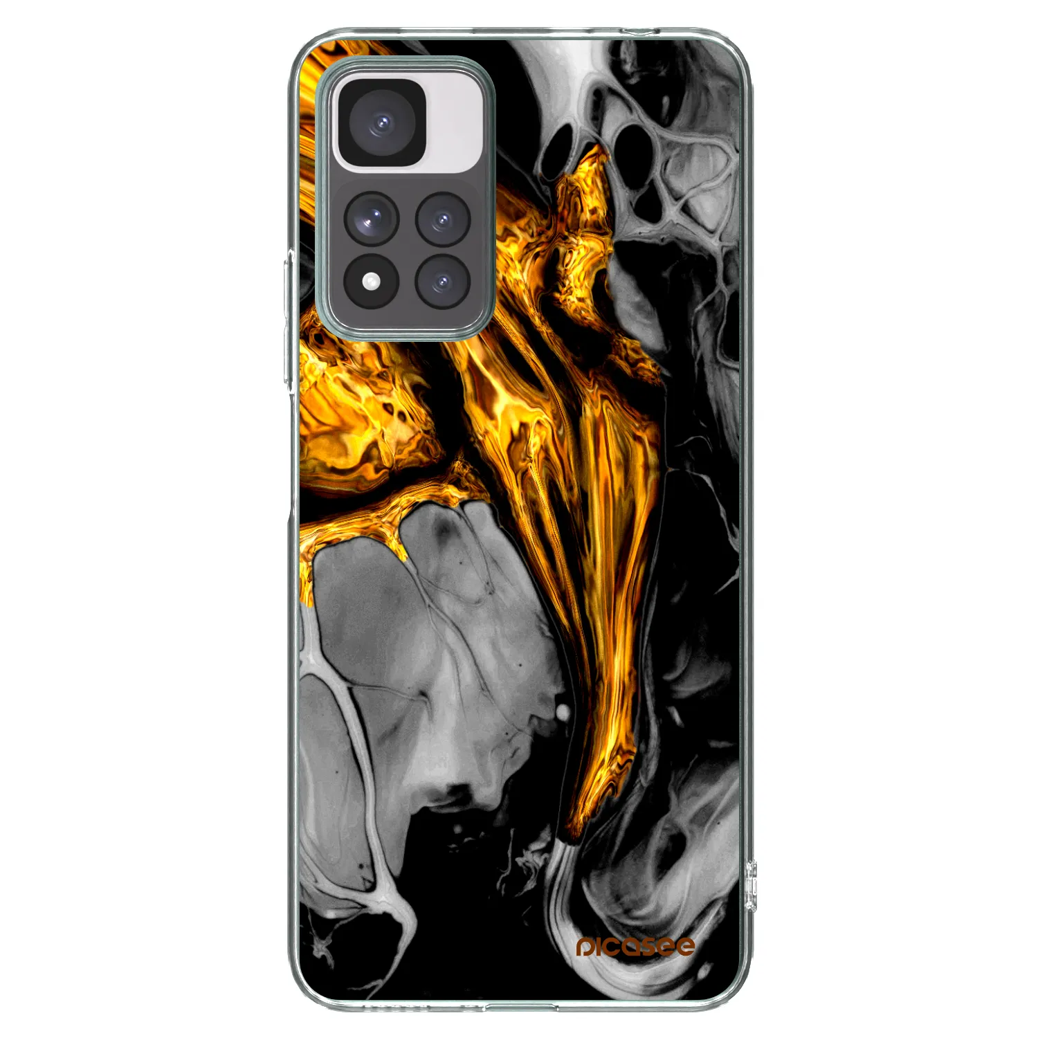 Picasee silikonski prozorni ovitek za Xiaomi Redmi Note 11 Pro+ 5G - Black Gold