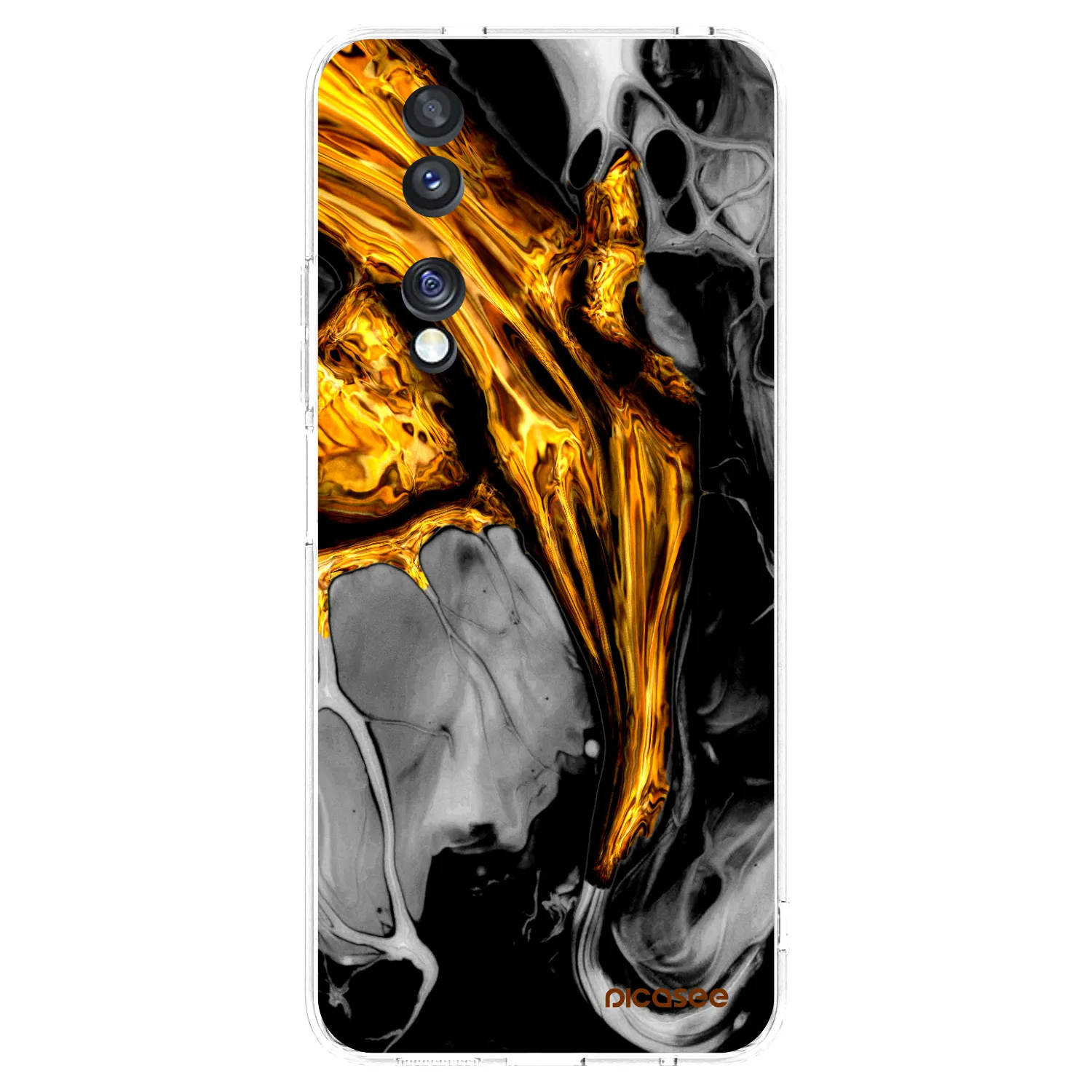 Picasee silikonski prozorni ovitek za Honor 70 - Black Gold
