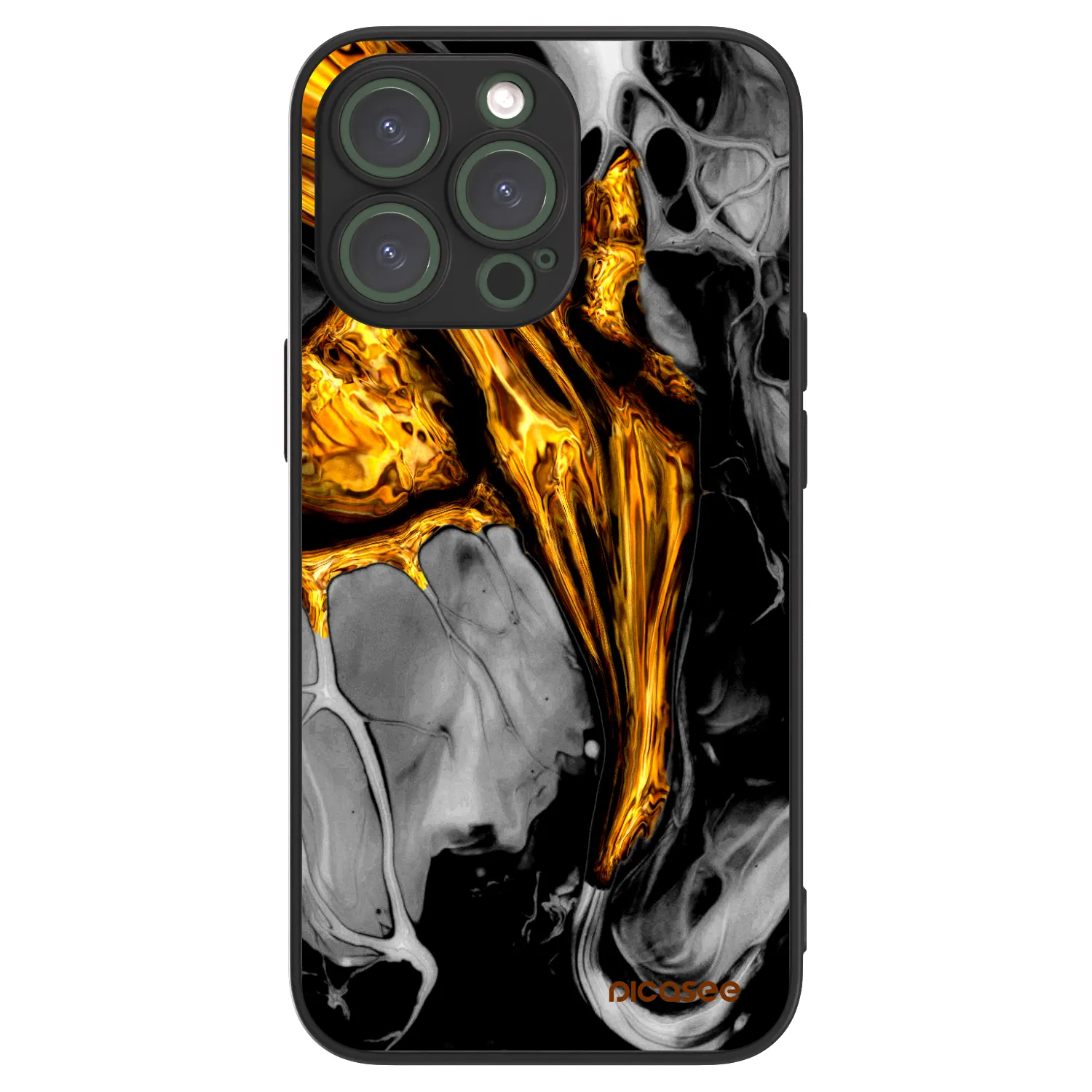 Picasee ULTIMATE CASE MagSafe za Apple iPhone 13 Pro - Black Gold