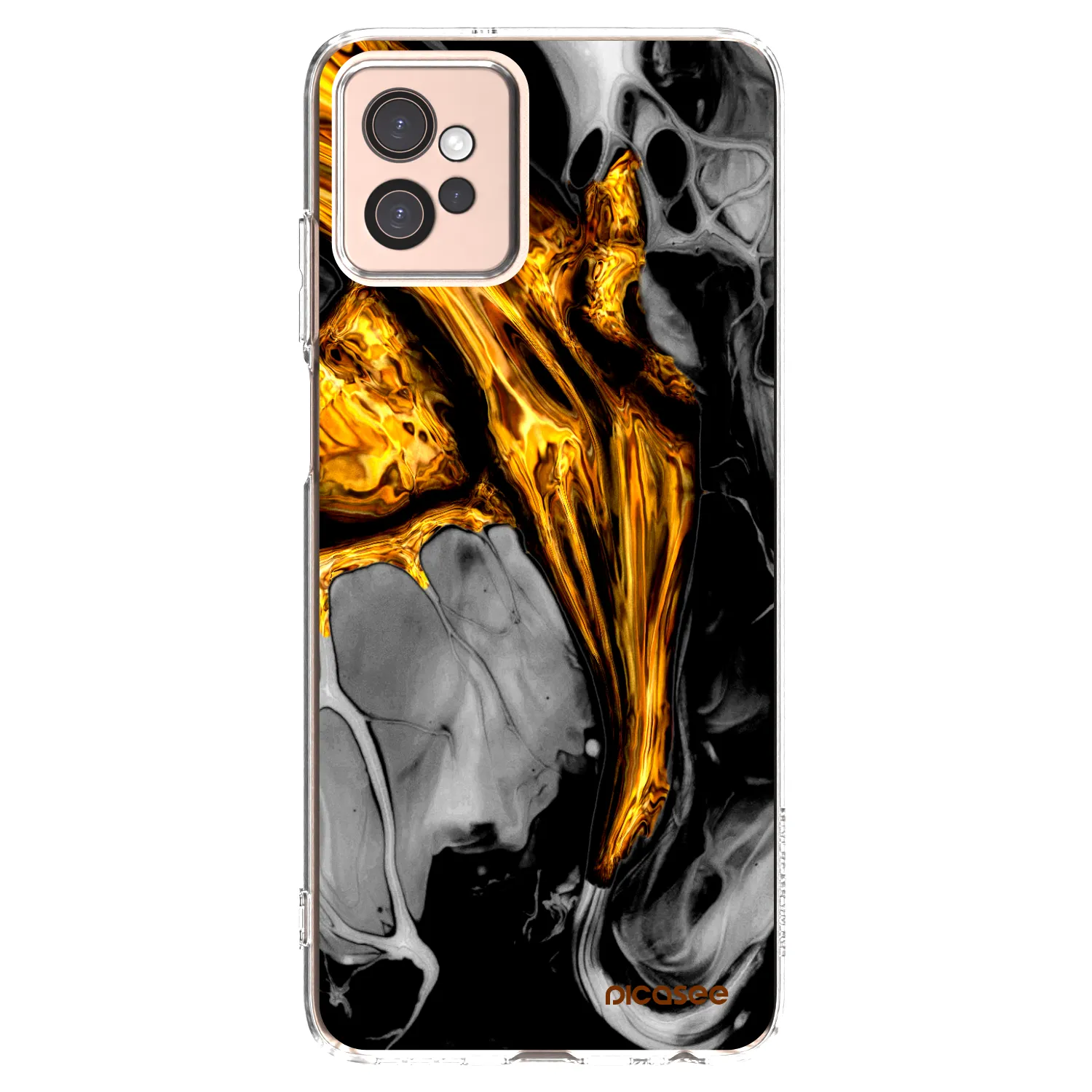Picasee silikonski prozorni ovitek za Motorola Moto G32 - Black Gold