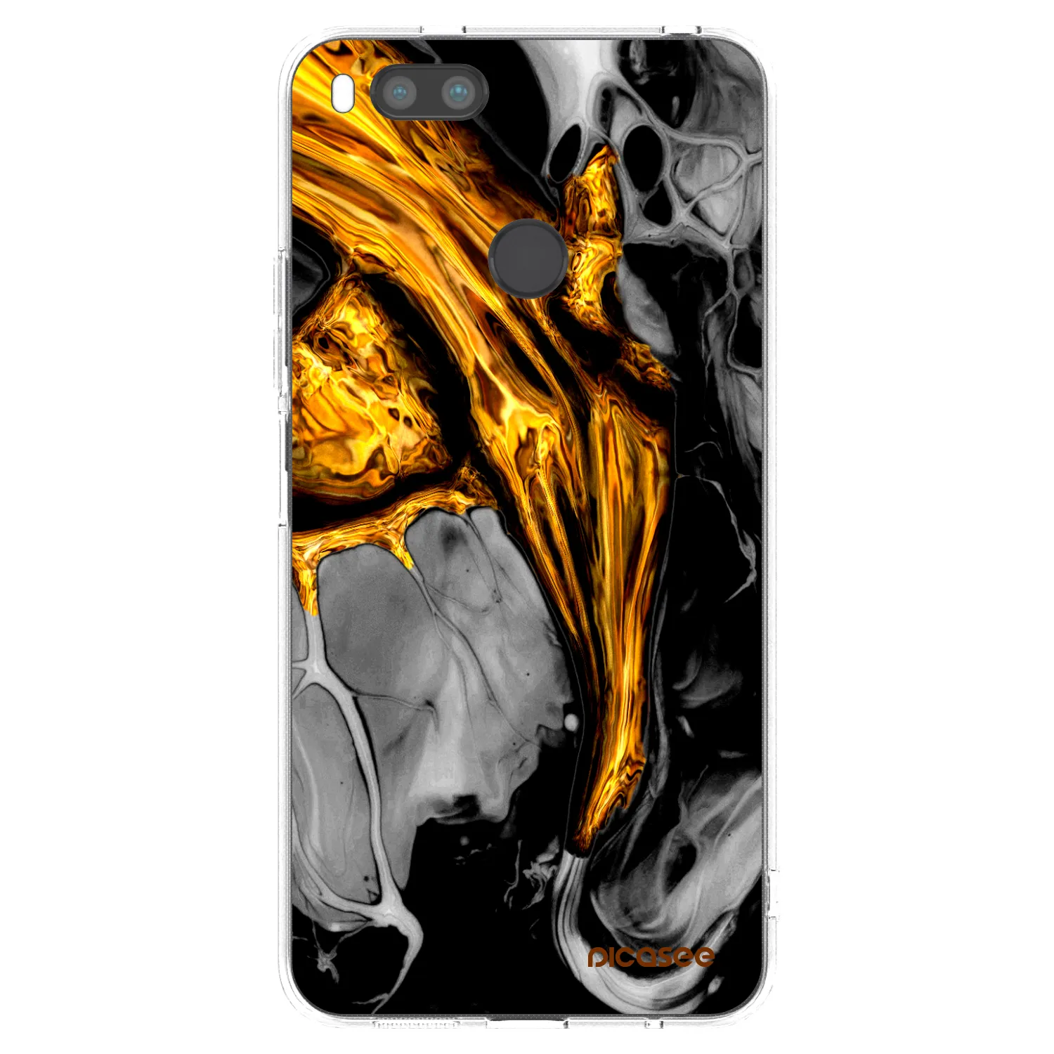 Picasee silikonski prozorni ovitek za Xiaomi Redmi A1 - Black Gold