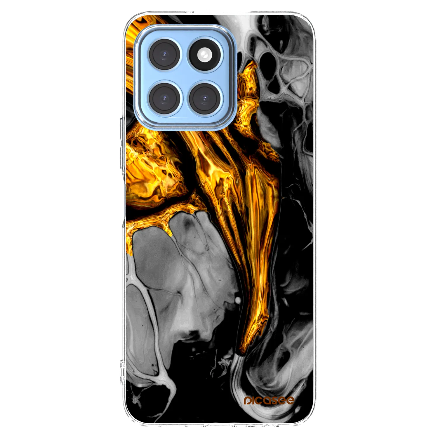 Picasee silikonski prozorni ovitek za Honor X8 5G - Black Gold