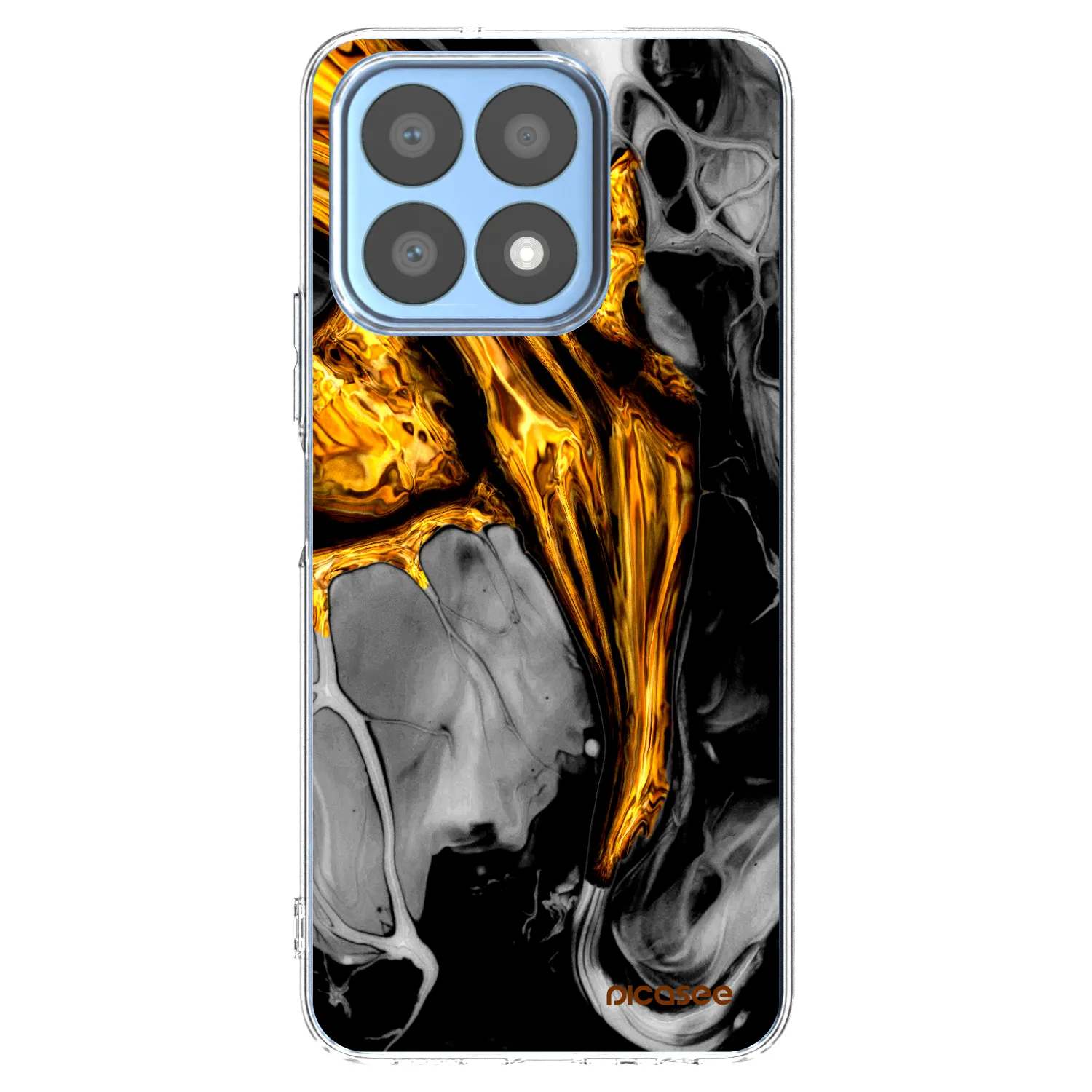 Picasee silikonski prozorni ovitek za Honor X8a - Black Gold