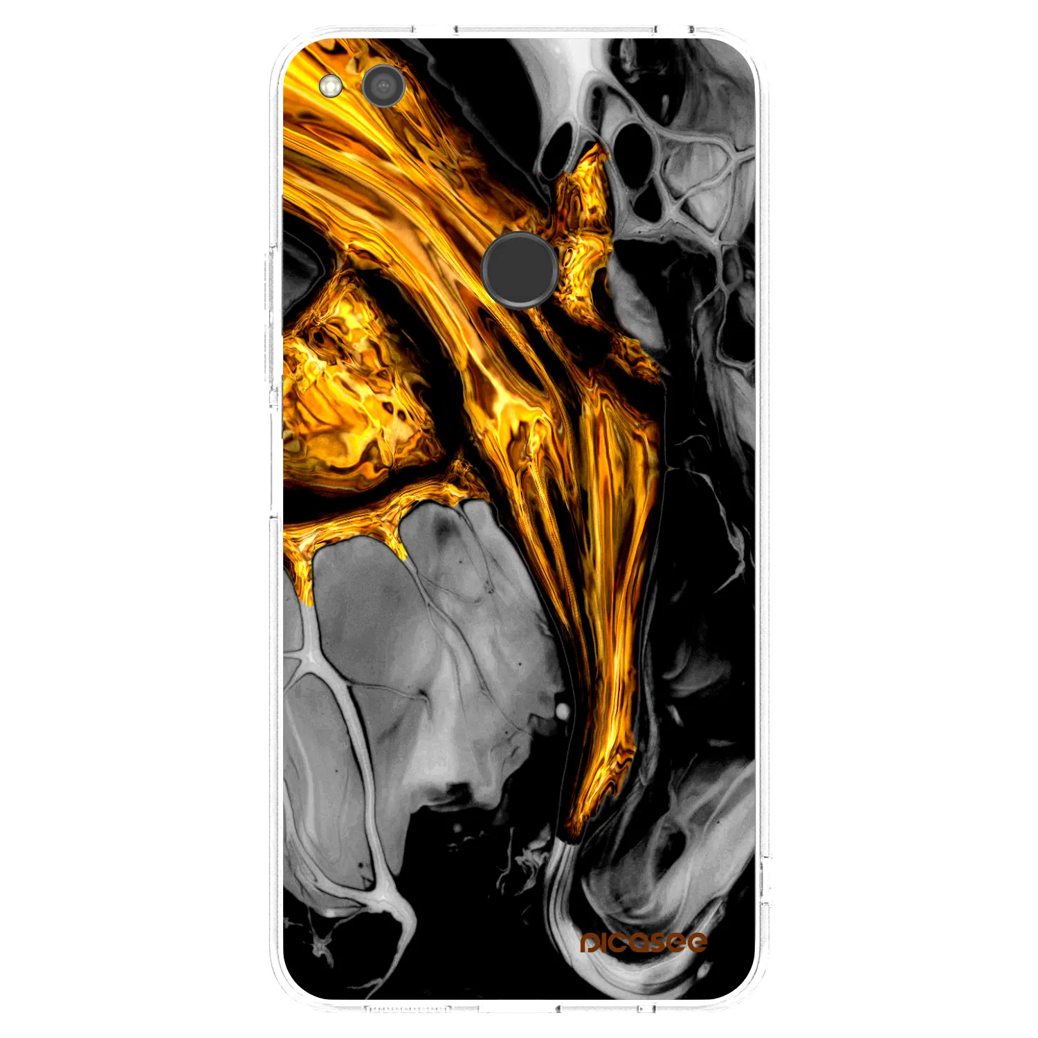 Picasee silikonski prozorni ovitek za Huawei P9 Lite 2017 - Black Gold