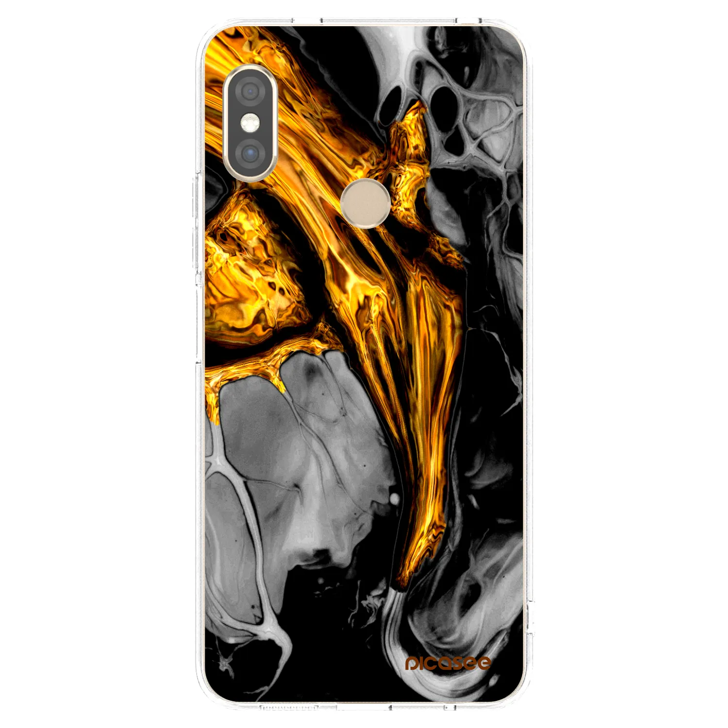 Picasee silikonski prozorni ovitek za Xiaomi Redmi Note 5 Global - Black Gold