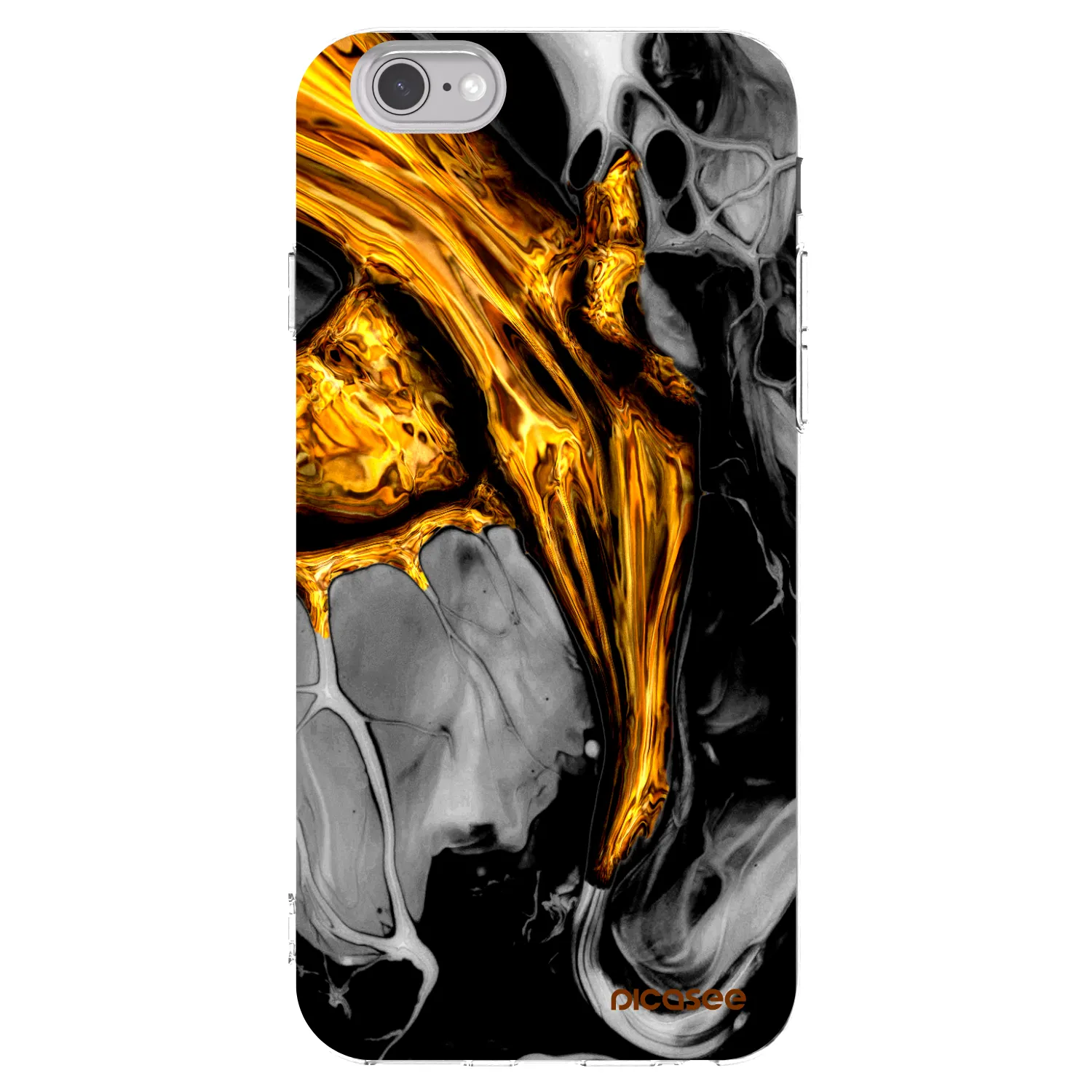 Picasee silikonski prozorni ovitek za Apple iPhone 6/6S - Black Gold