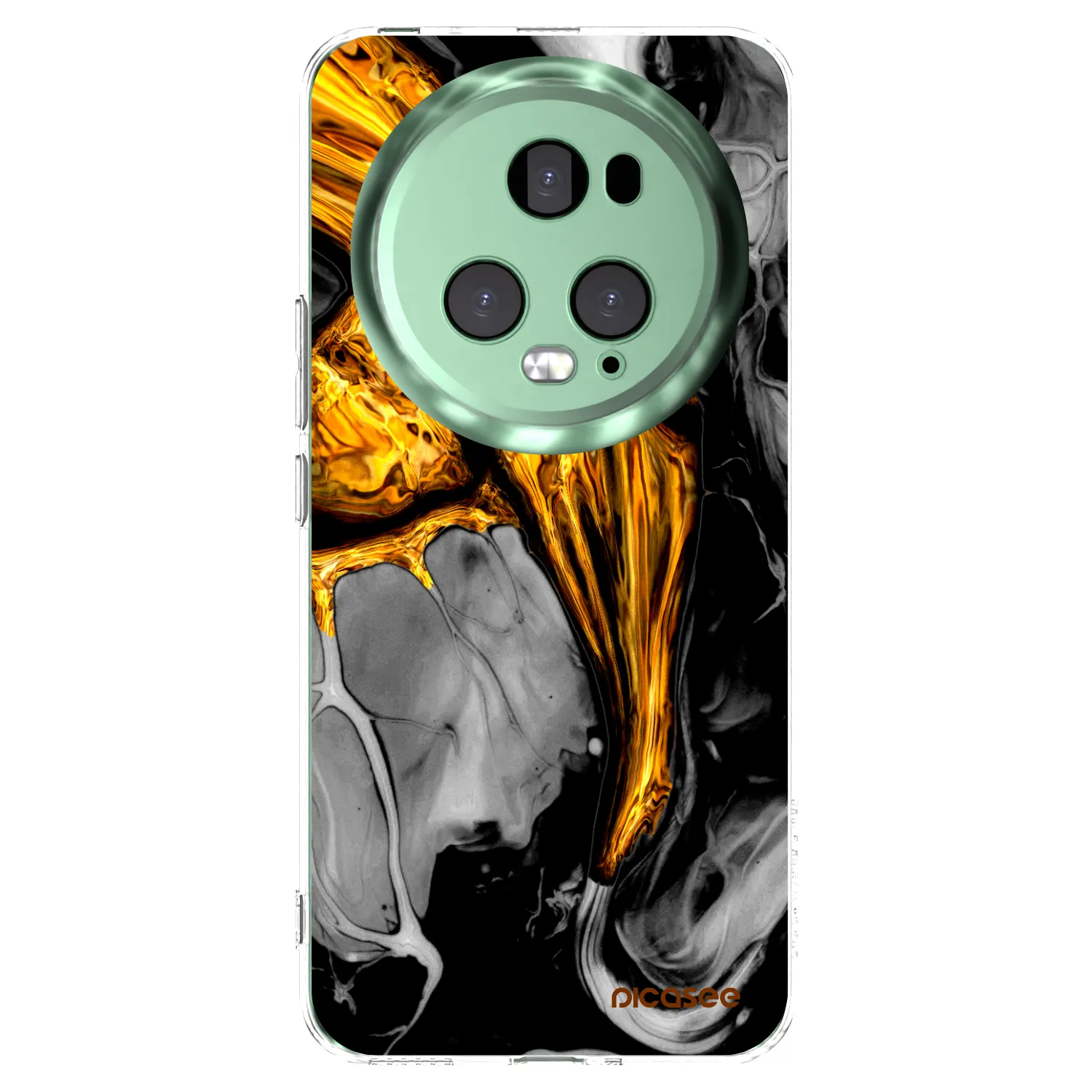 Picasee silikonski prozorni ovitek za Honor Magic5 Pro - Black Gold