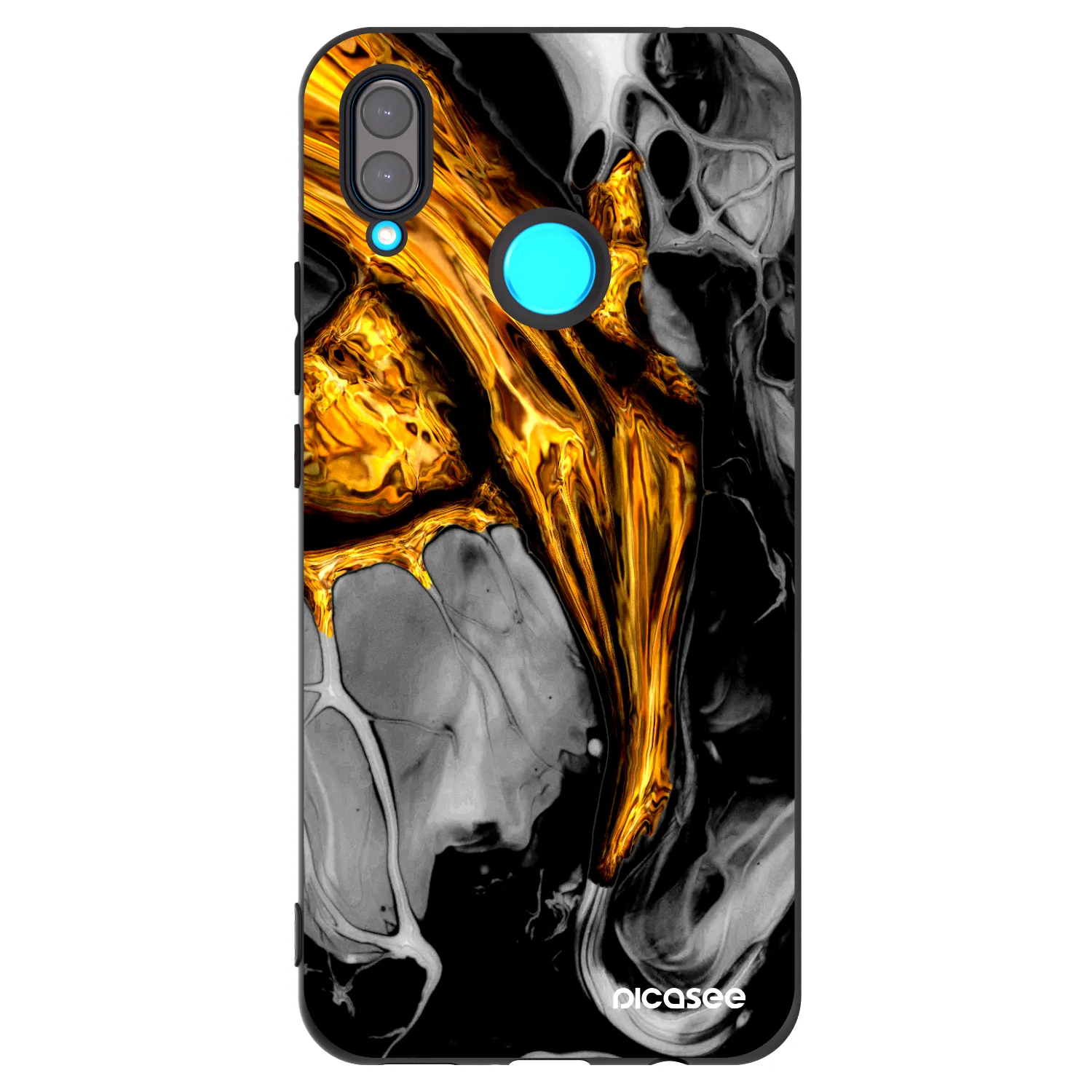 Picasee silikonski črni ovitek za Huawei Nova 3 - Black Gold
