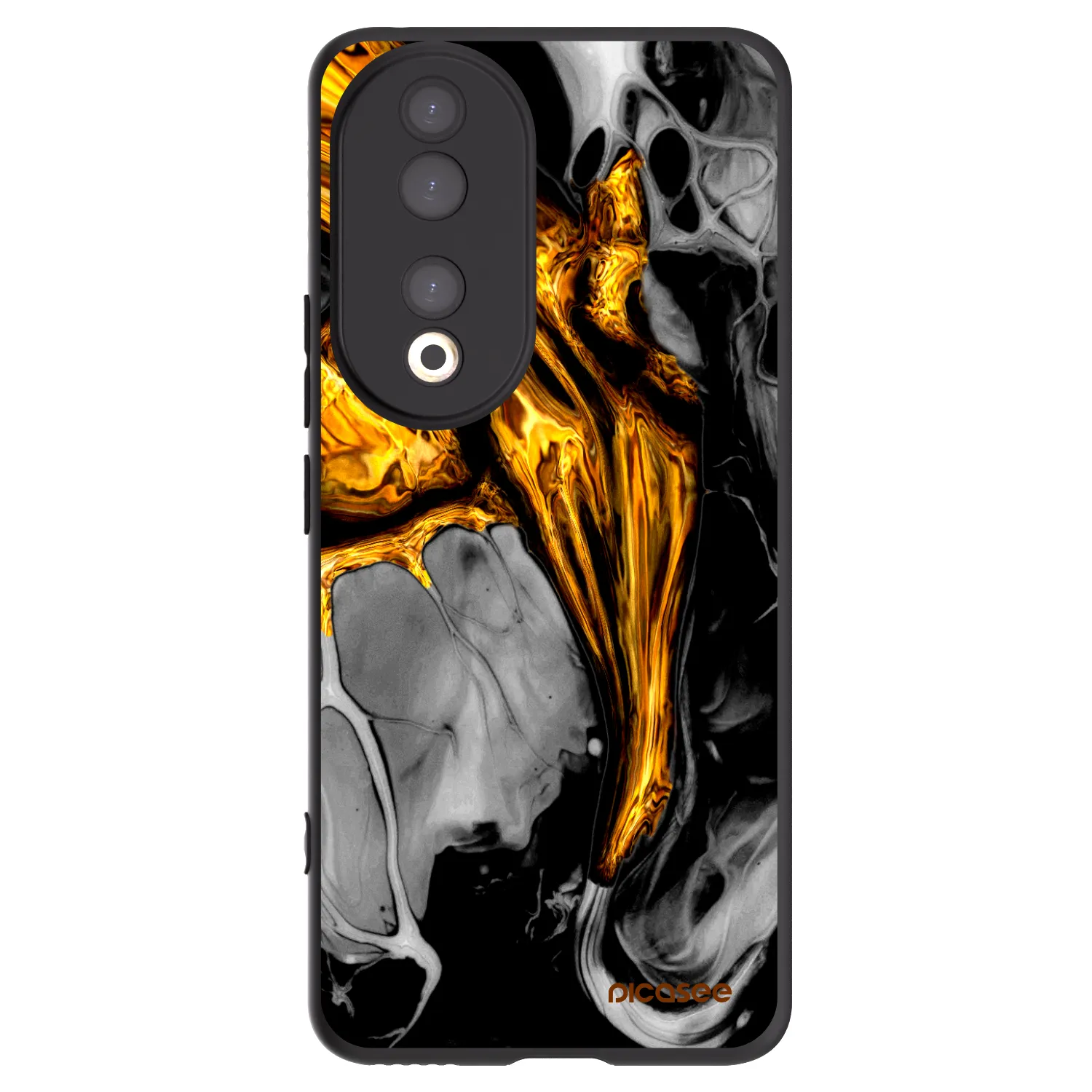 Picasee silikonski črni ovitek za Honor 90 5G - Black Gold