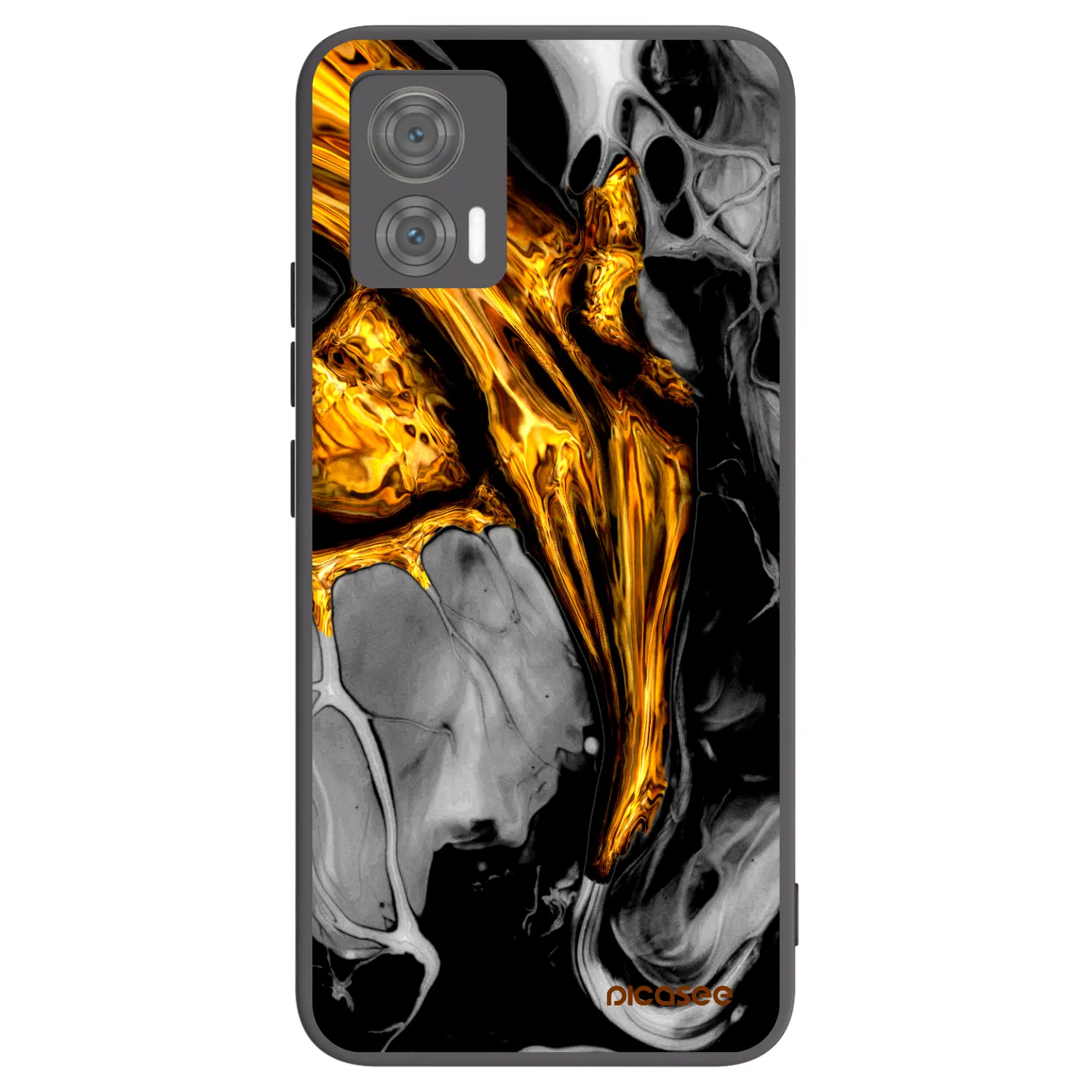 Picasee silikonski črni ovitek za Motorola Edge 30 Neo - Black Gold