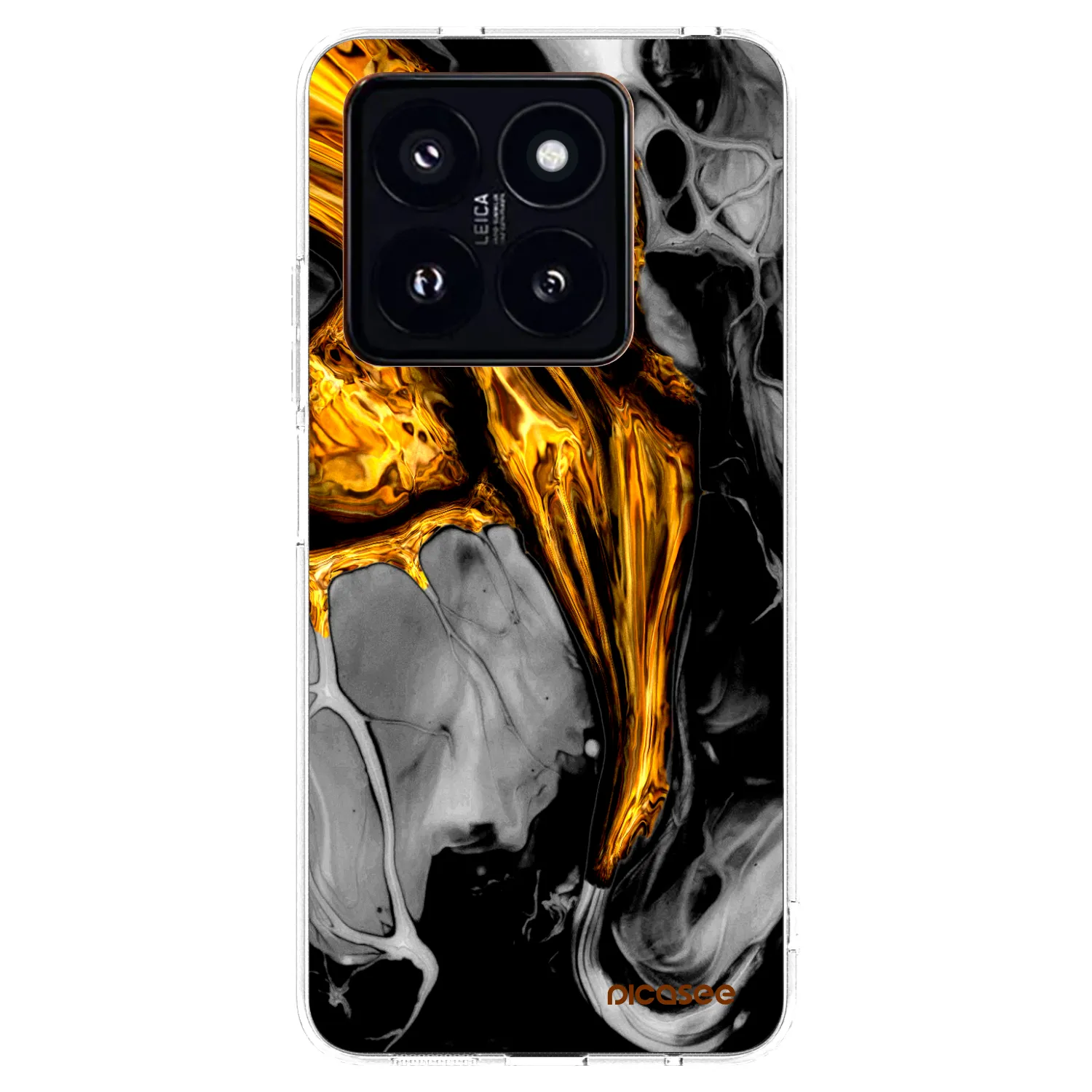 Picasee silikonski prozorni ovitek za Xiaomi 14 Pro - Black Gold