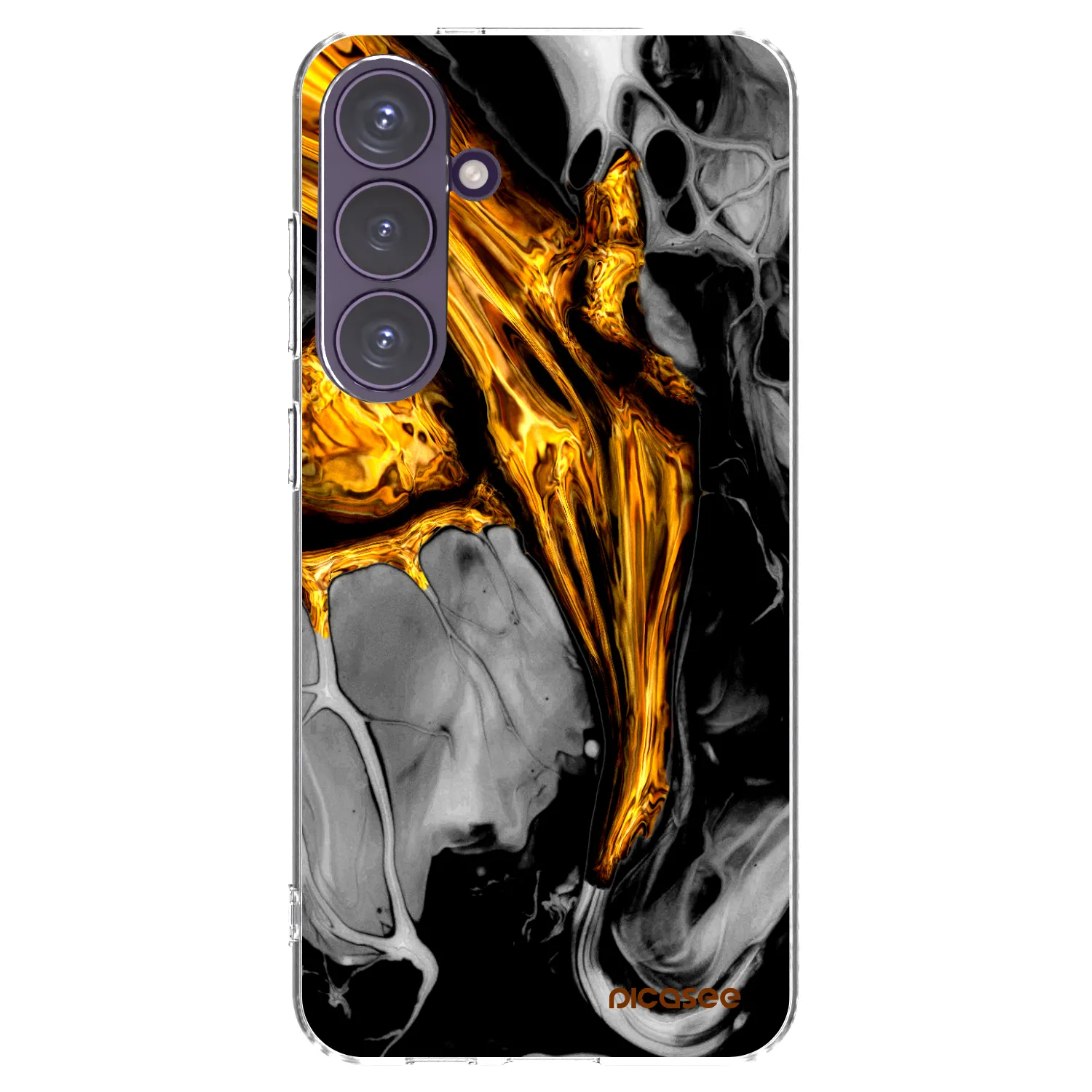 Picasee silikonski prozorni ovitek za Samsung Galaxy S24+ S926B 5G - Black Gold