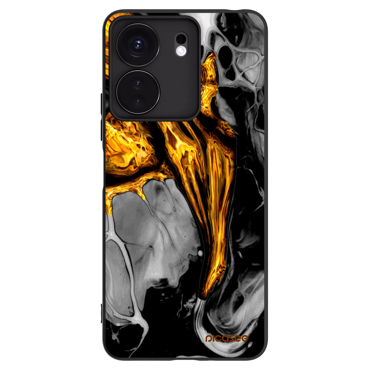 Picasee silikonski črni ovitek za Xiaomi Redmi 13C 4G - Black Gold