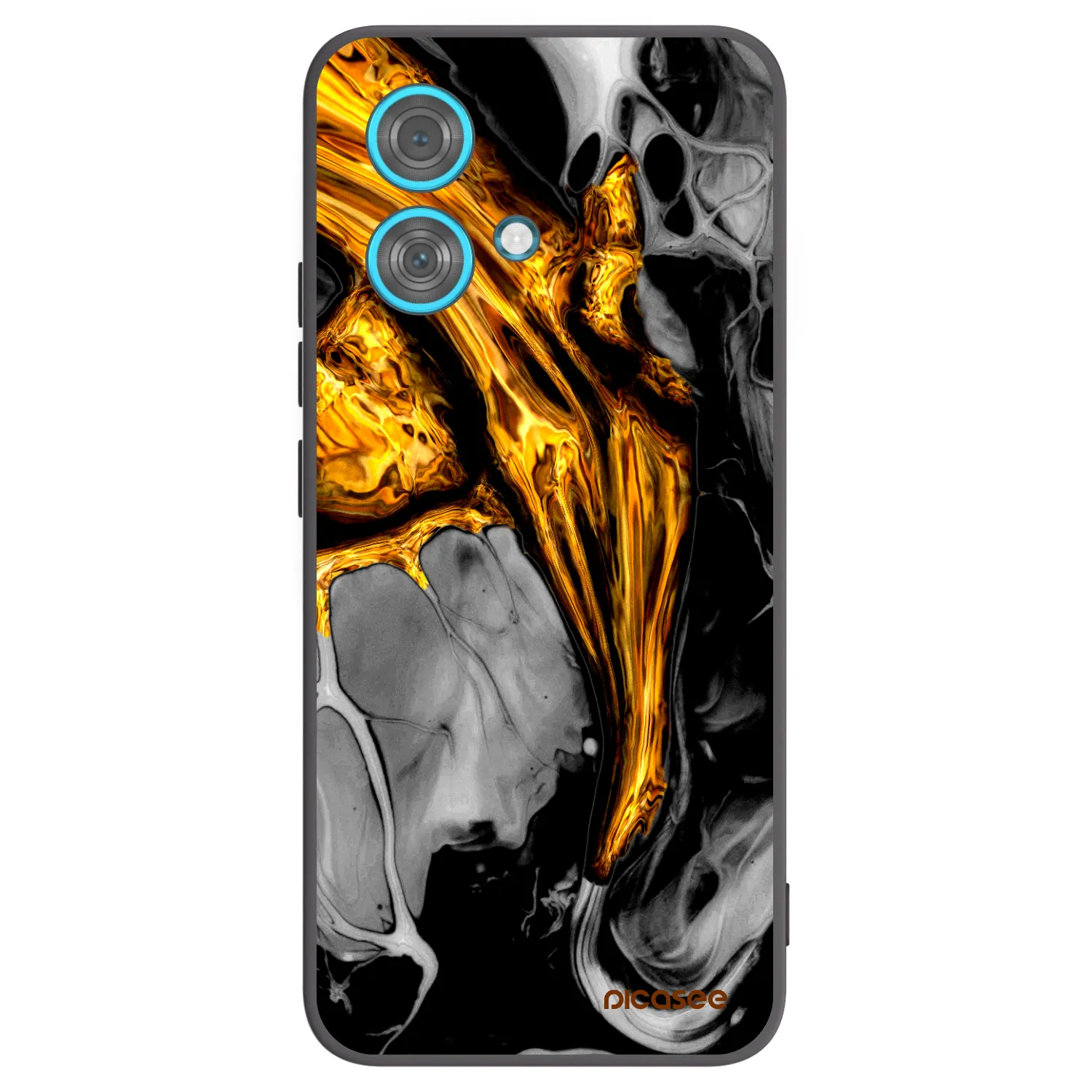 Picasee silikonski črni ovitek za Motorola Edge 40 Neo - Black Gold
