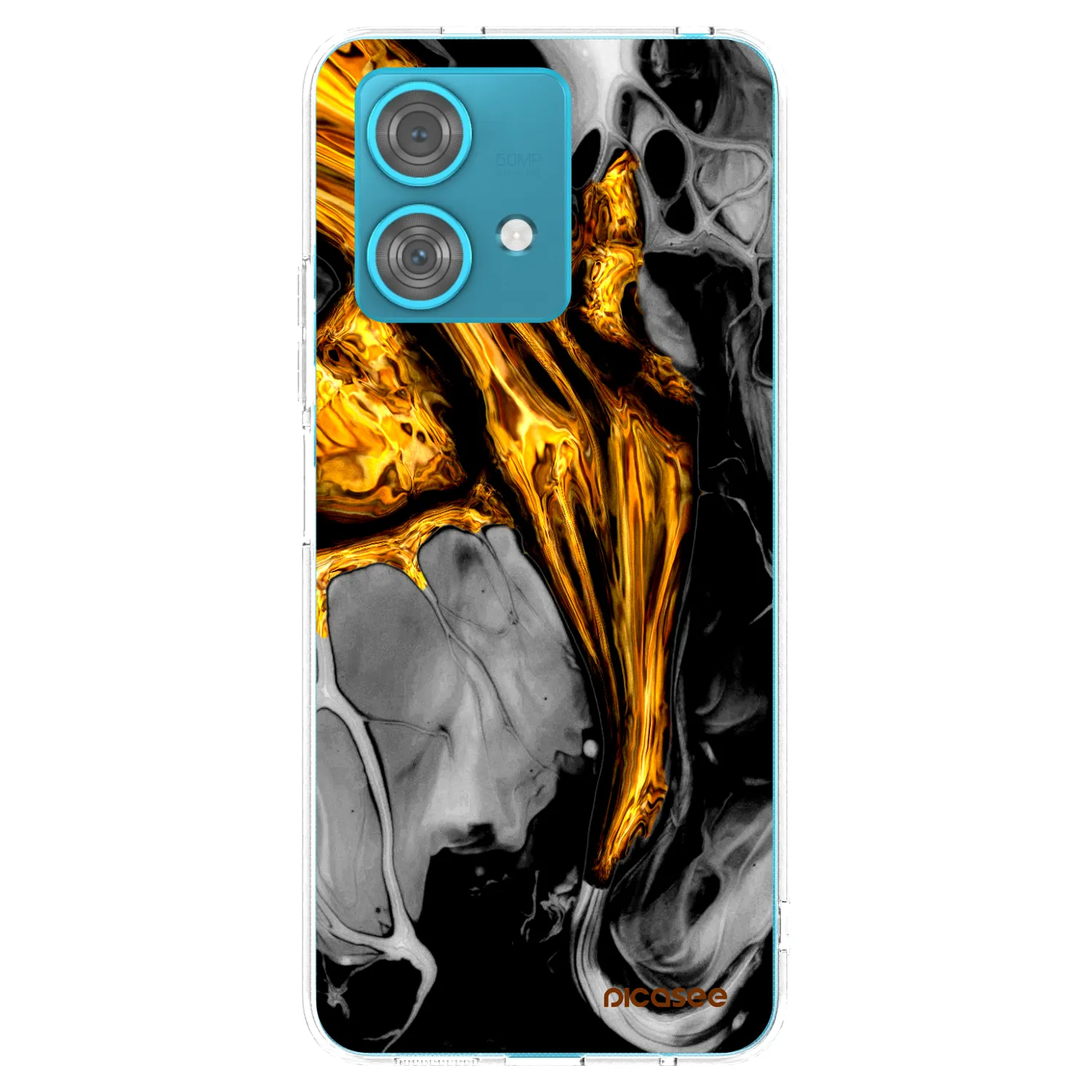 Picasee silikonski prozorni ovitek za Motorola Edge 40 Neo - Black Gold