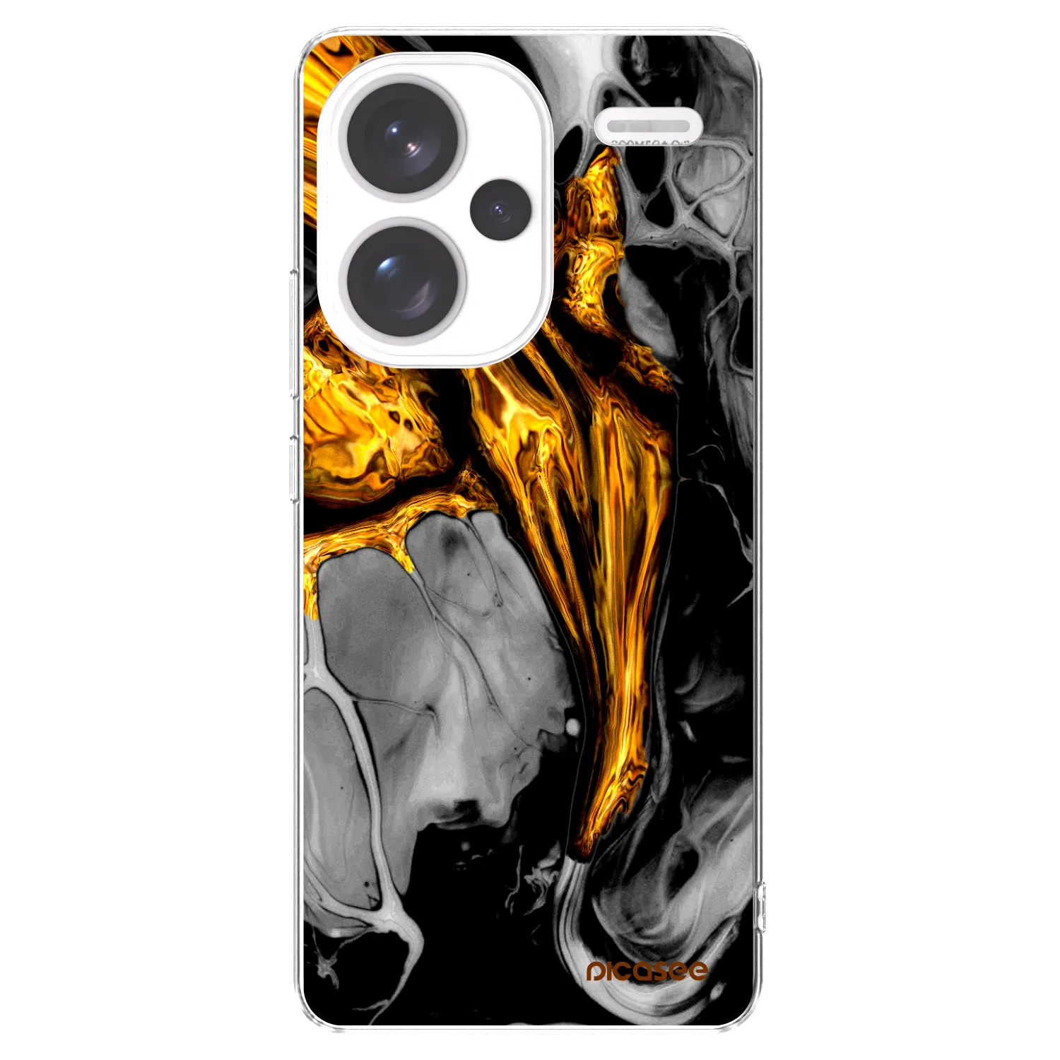 Picasee silikonski prozorni ovitek za Xiaomi Redmi Note 13 Pro+ 5G - Black Gold