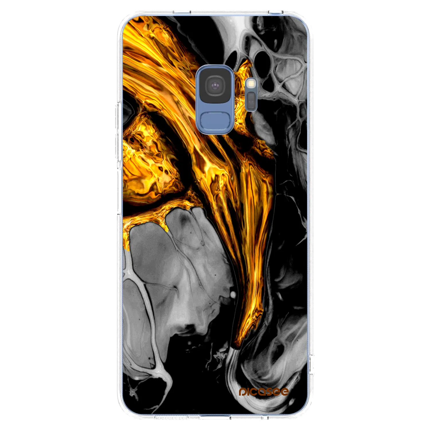 Picasee silikonski prozorni ovitek za Samsung Galaxy S9 G960F - Black Gold