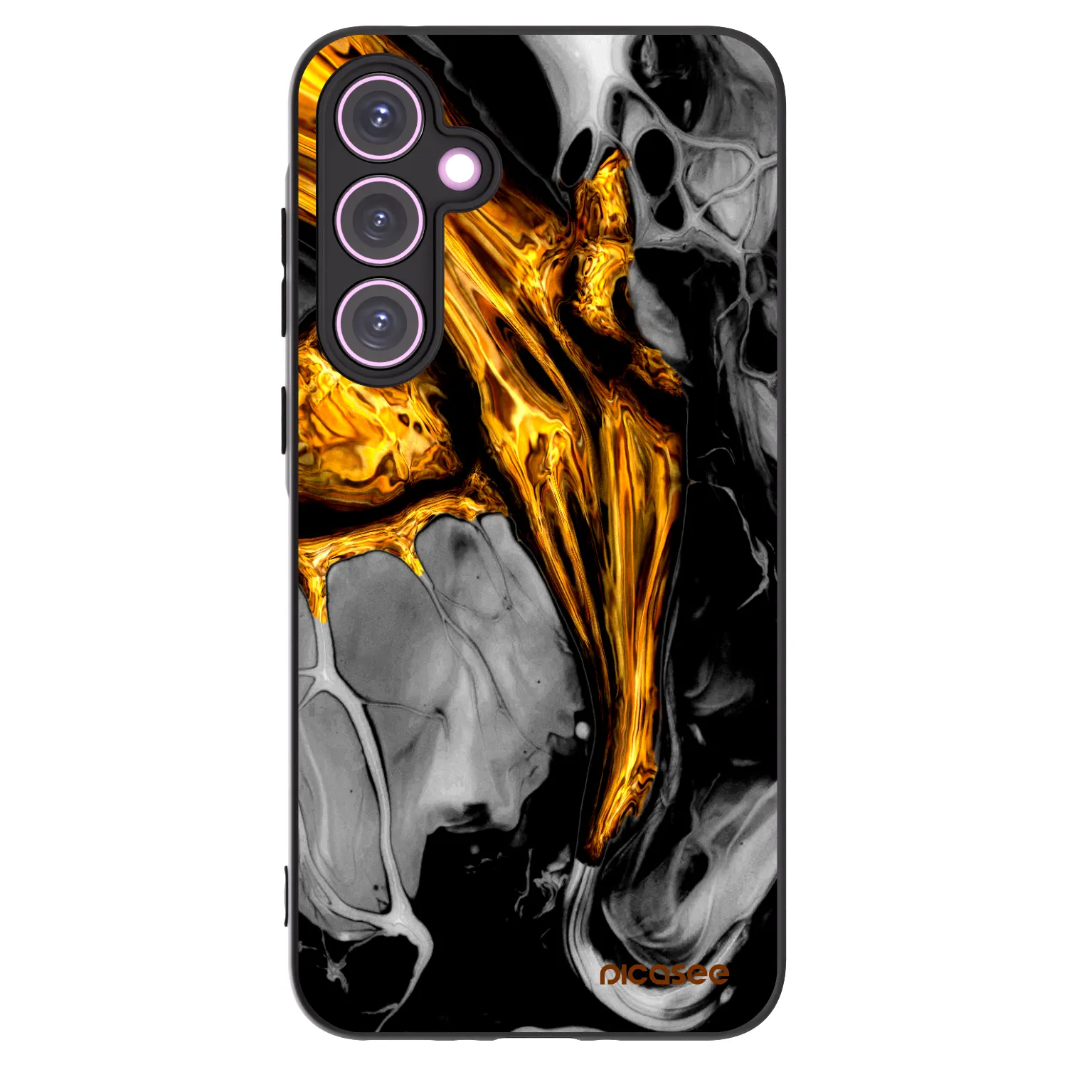 Picasee silikonski črni ovitek za Samsung Galaxy A35 5G A356B - Black Gold